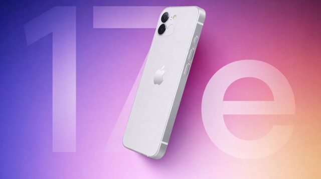 Tampilan iPhone 17e dengan desain notch klasik dan bodi minimalis saat peluncuran Februari 2026