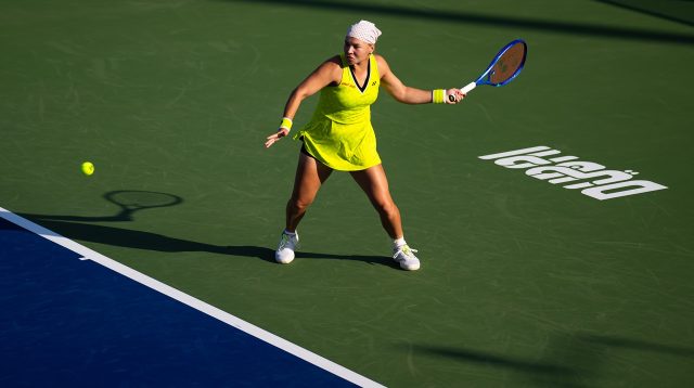 Diana Shnaider Dubai 2026 saat bertanding di Dubai Tennis Championships.