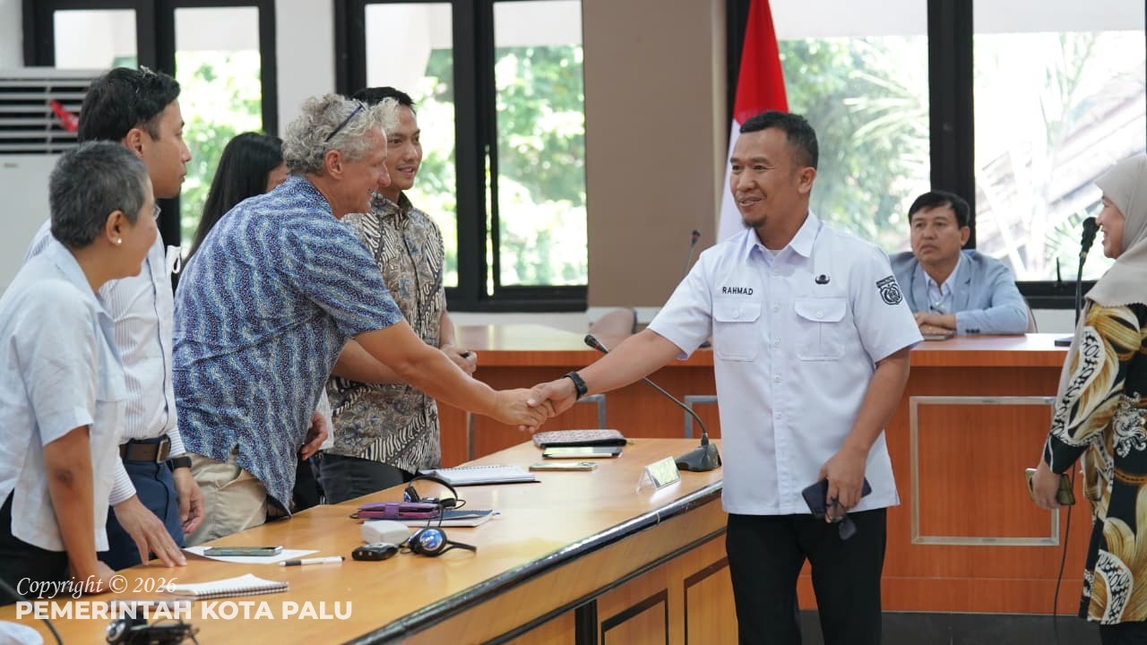 Post-Disaster Recovery Palu saat delegasi Myanmar melakukan kunjungan dan pertukaran pengetahuan di Kantor Wali Kota Palu.