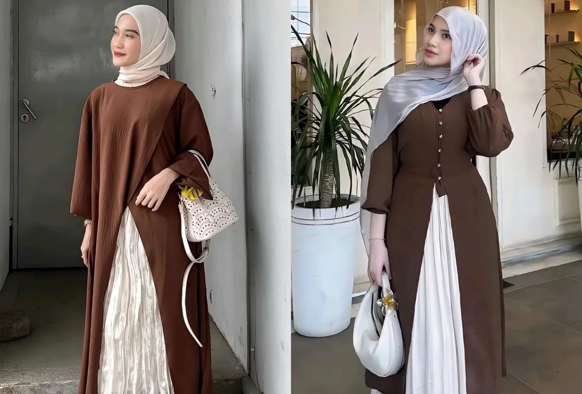 Mocha brown dalam tren warna baju Lebaran 2026 tampil elegan dengan nuansa earthy tone yang hangat dan modern.